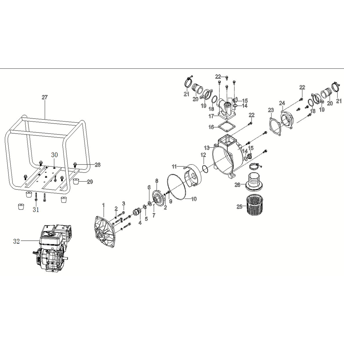 Мотопомпа бензиновая WPC-600